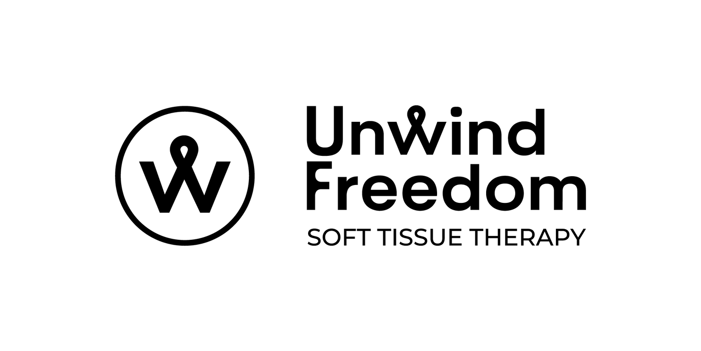 Unwind Freedom logo in black with description